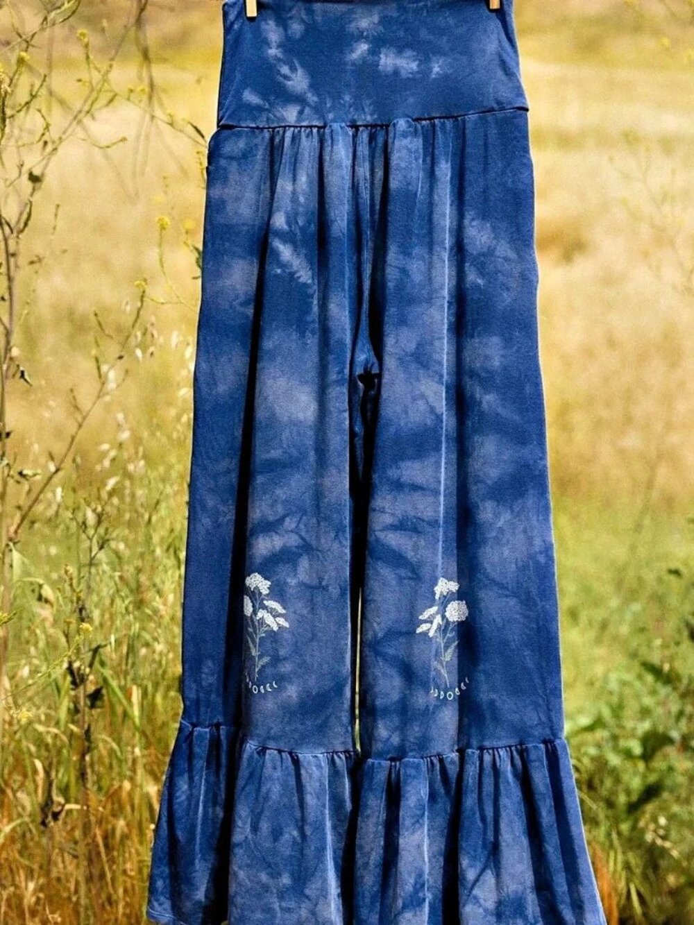 Purusha People Yarrow Moon Hippie Pants — Blue Opal